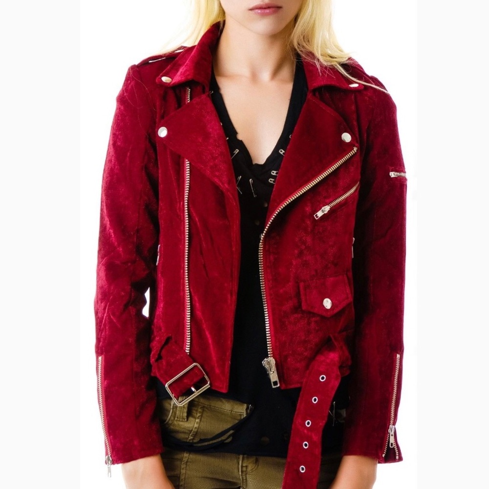 UNIF - Sangre Velvet Moto Jacket S LNC